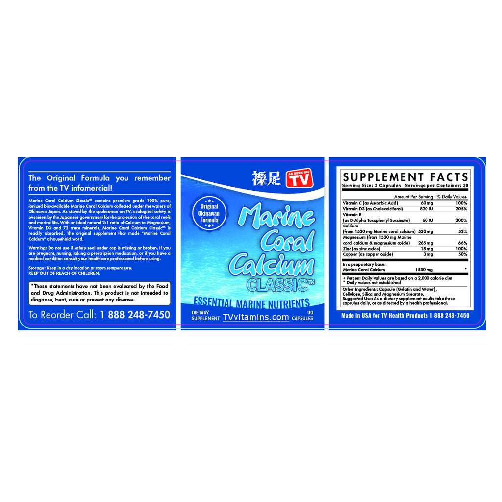 Marine Coral Calcium Classic Bob Barefoot's Original Formula Free Ship